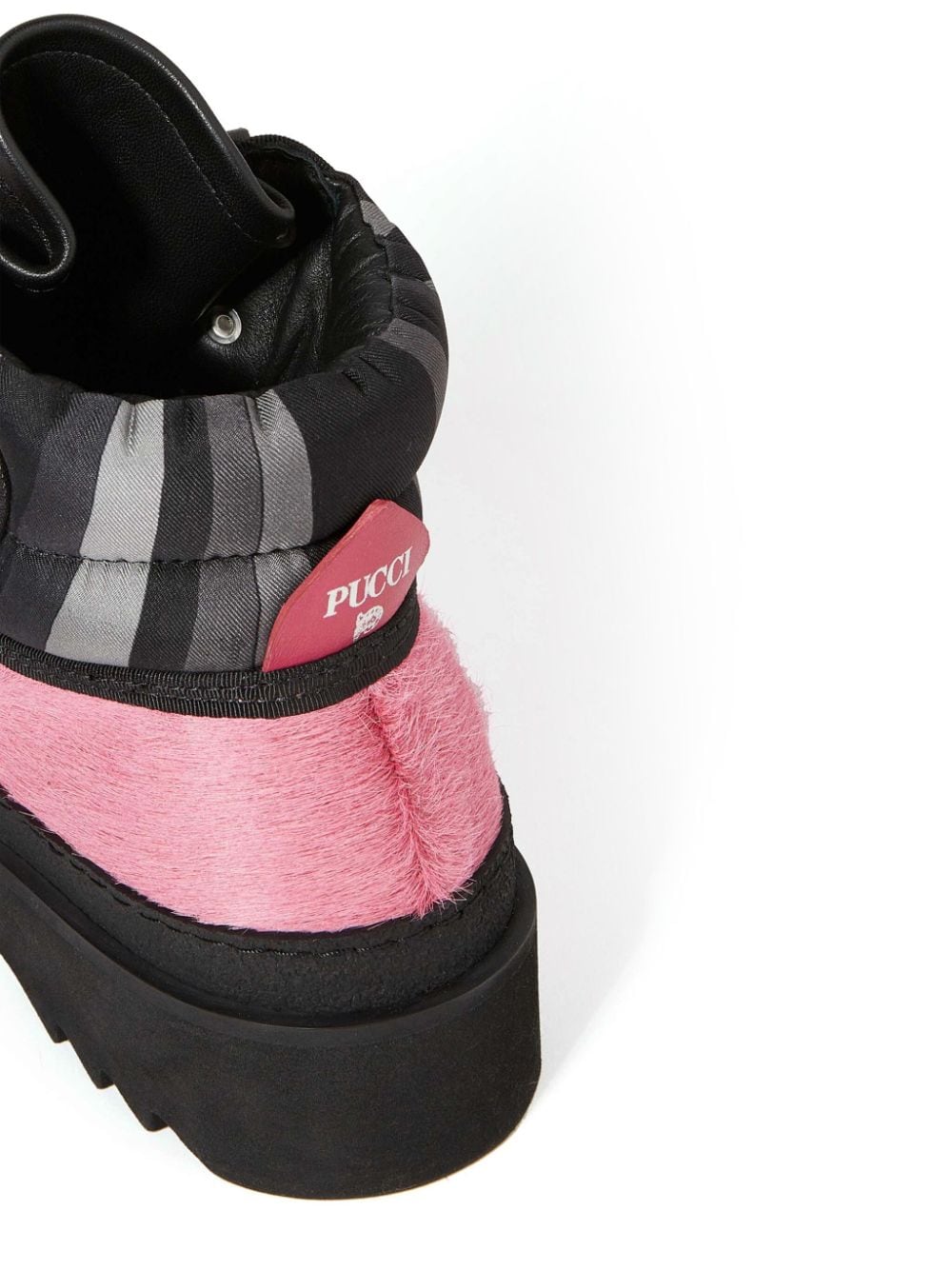 Shop Pucci Panelled Fur Ankle Boots In Pink