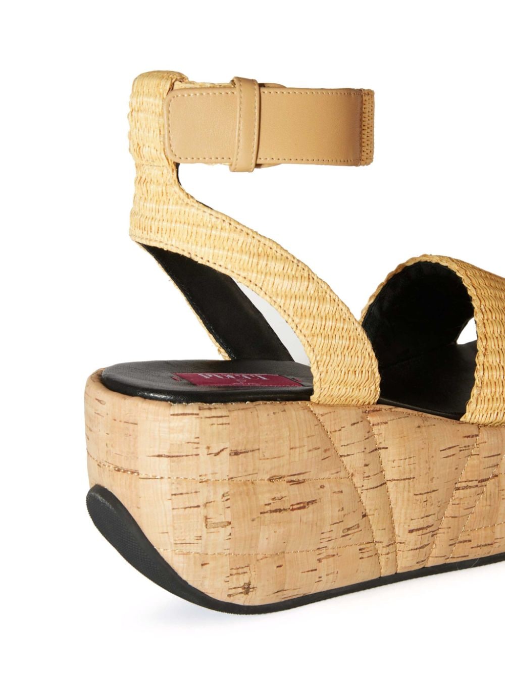Shop Pucci Cork Platform Sole Sandals In Neutrals