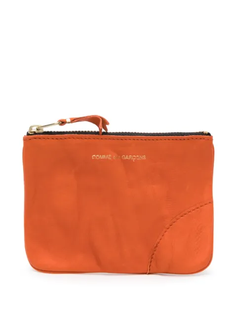 Comme Des Garçons Wallet washed zip-up leather pouch