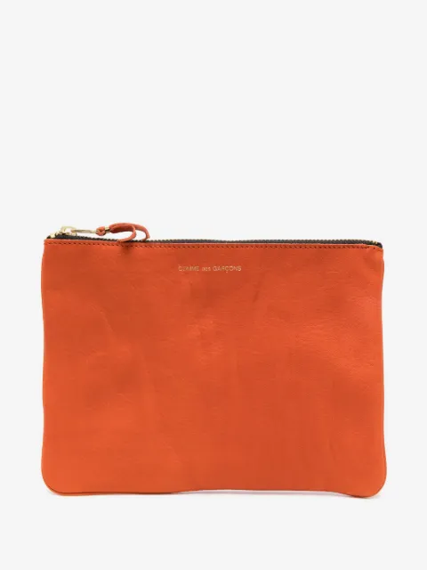 Comme Des Garçons Wallet washed zip-up leather pouch