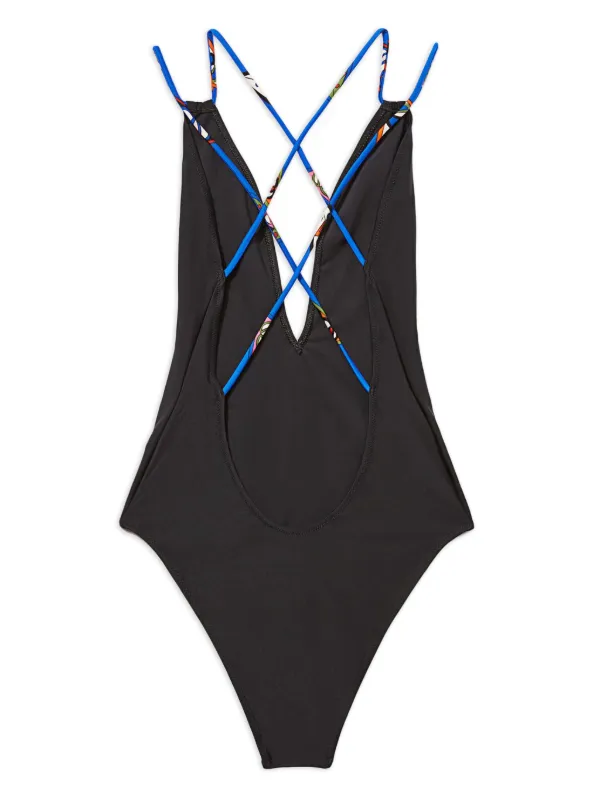 PUCCI プリント ストラップ ワンピース水着 | ブラック | FARFETCH JP