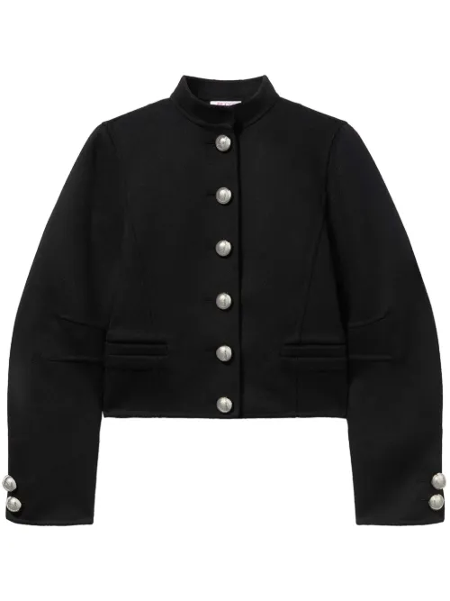 Veste boutonnée en laine à col montant - PUCCI - Modalova
