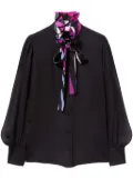 PUCCI Marmo-print semi-sheer silk shirt - Black