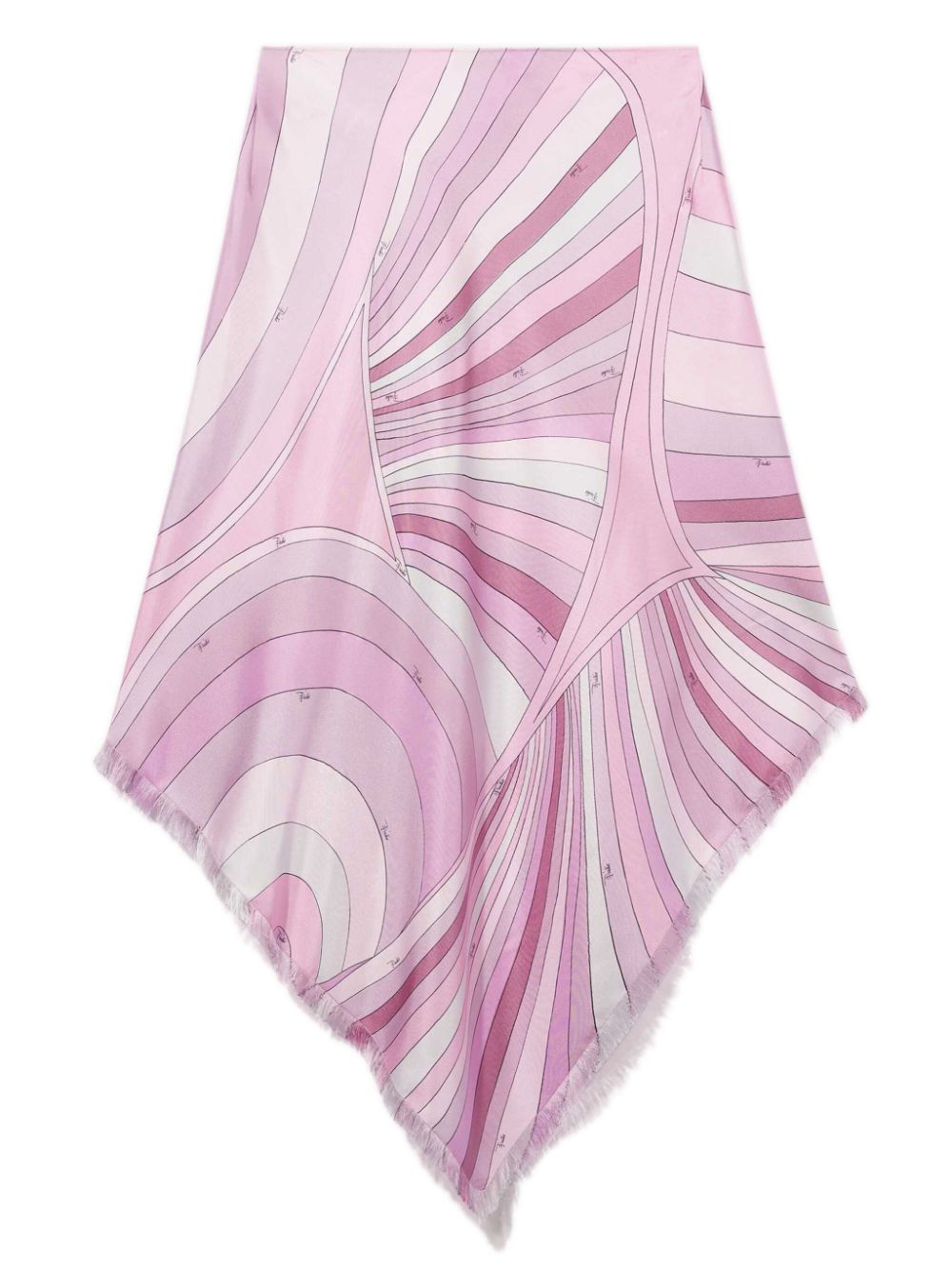 PUCCI abstract print asymmetric silk skirt - Roze
