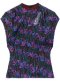 PUCCI Fiori Di Loto-print cap-sleeve T-shirt - Purple