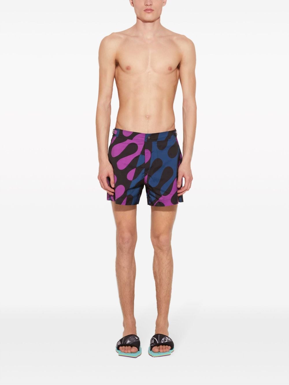Shop Pucci Abstract Print Swimshorts In Purple