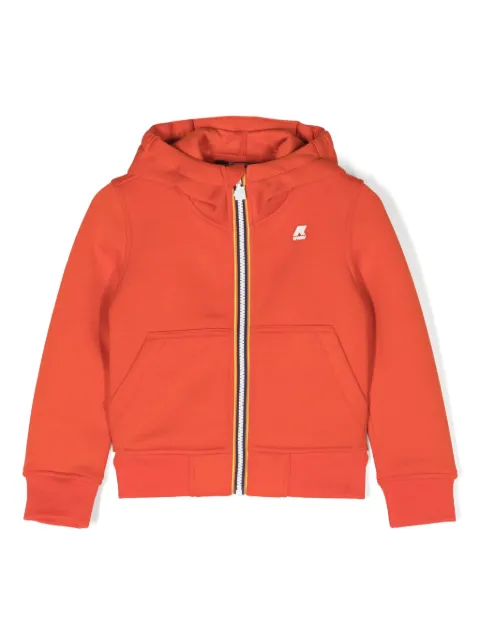 K Way Kids logo-appliqué stripe-detail hoodie