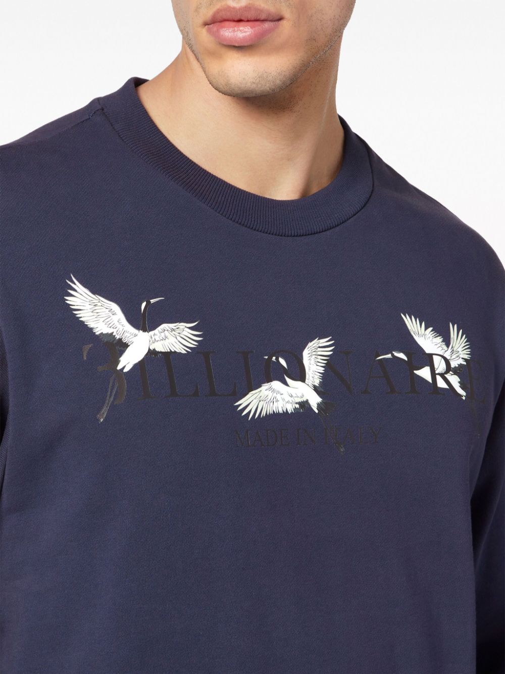 Billionaire Katoenen sweater met print Blauw