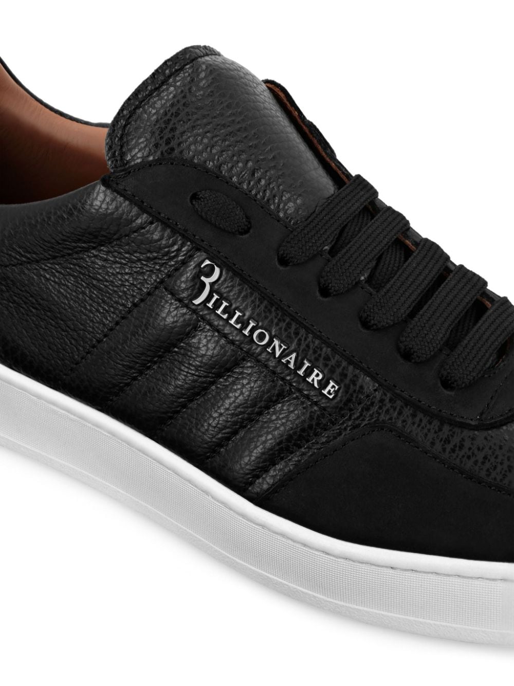 Billionaire lace-up leather sneakers Black