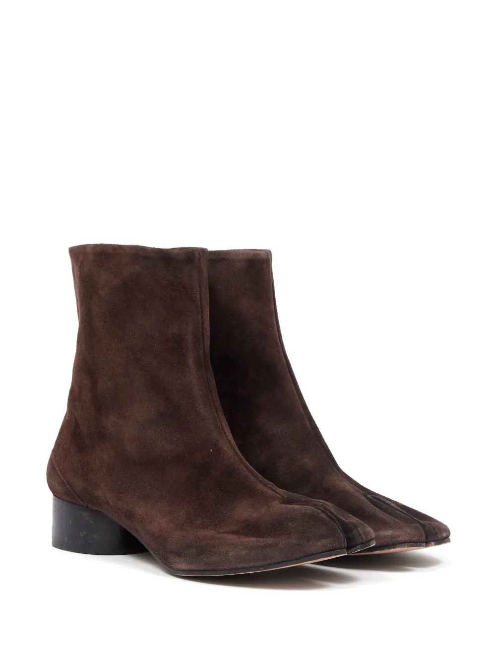 Maison Margiela Tabi 30mm suede ankle boots Brown