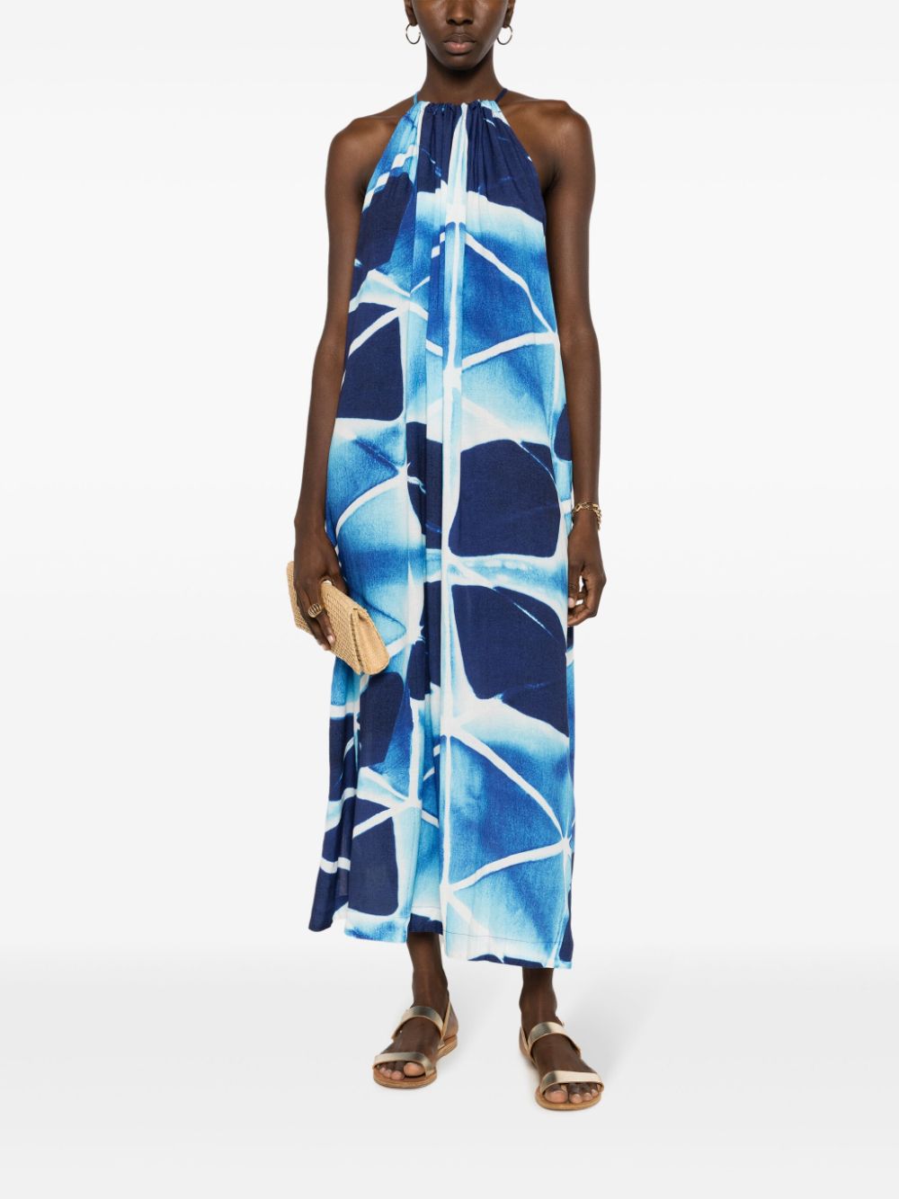 Lenny Niemeyer abstract-print flared dress - Blue