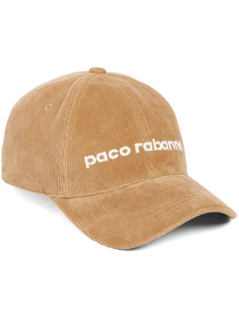 Rabanne logo-embroidered corduroy baseball cap