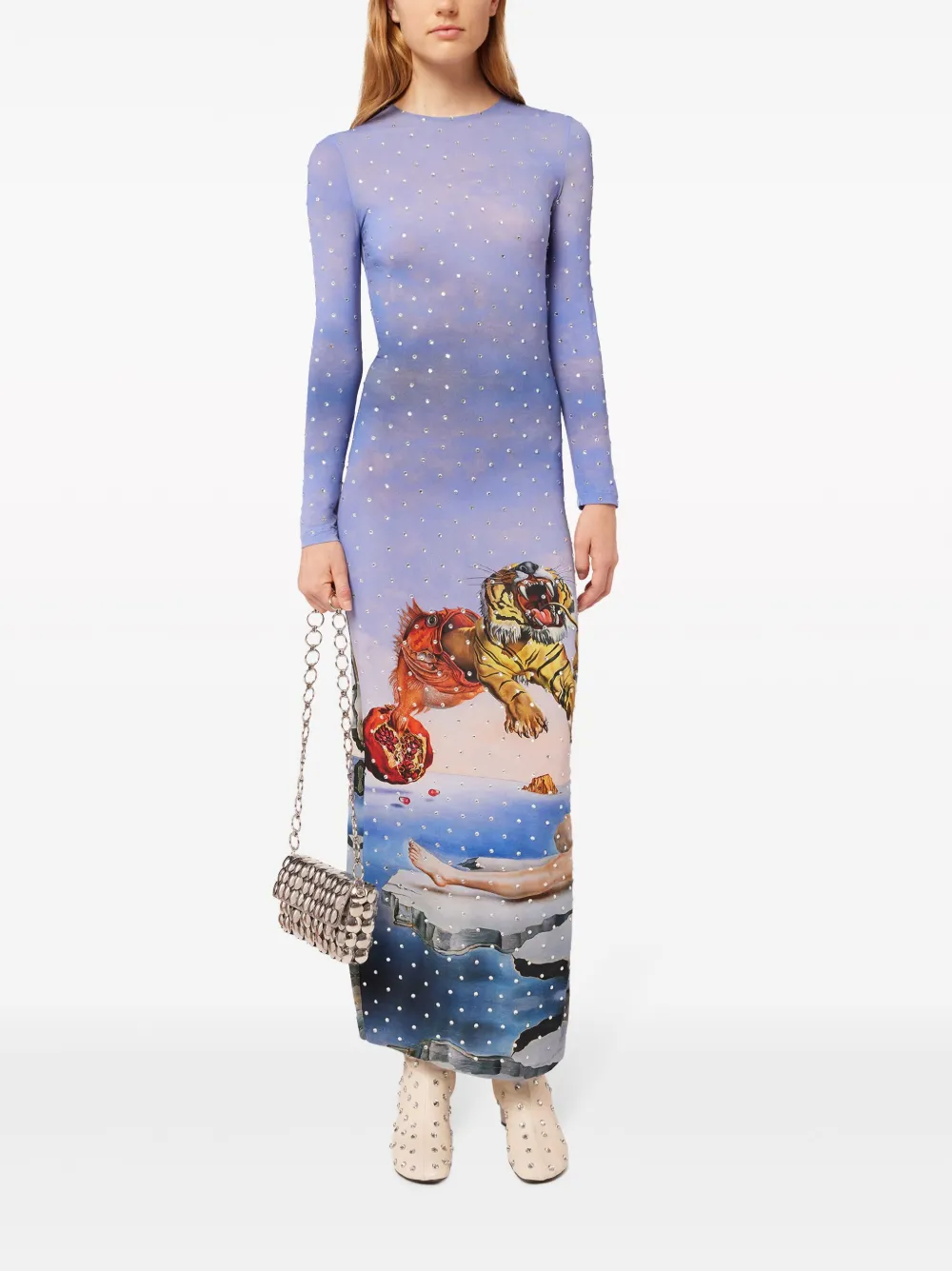 Rabanne Maxi-jurk met print - Paars