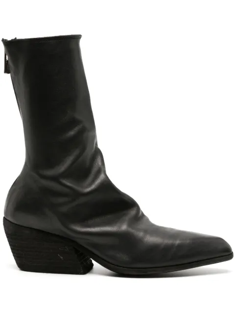Guidi 65mm crinkled leather boots