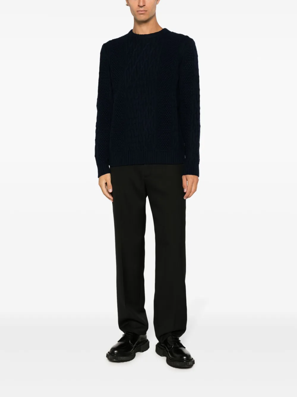 Shop Michael Kors Chunky-knit Long-sleeve Jumper In Blue