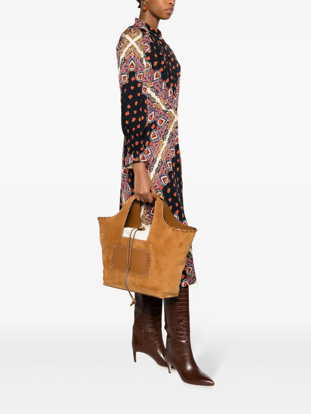 Ba&Sh Ophelia logo-lettering tote bag - Bruin