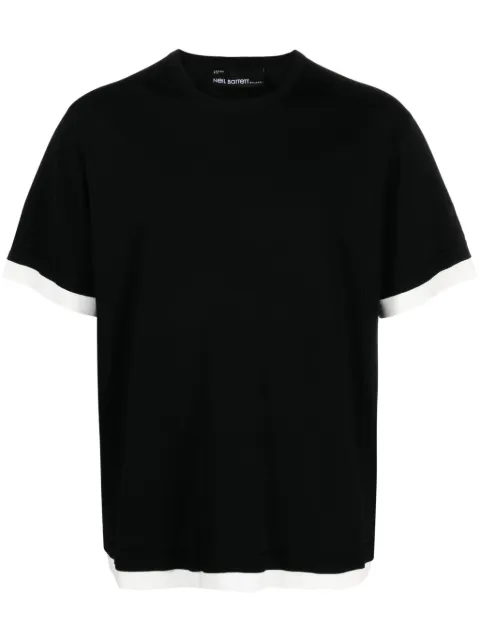 Neil Barrett contrasting-trim ribbed-knit T-shirt