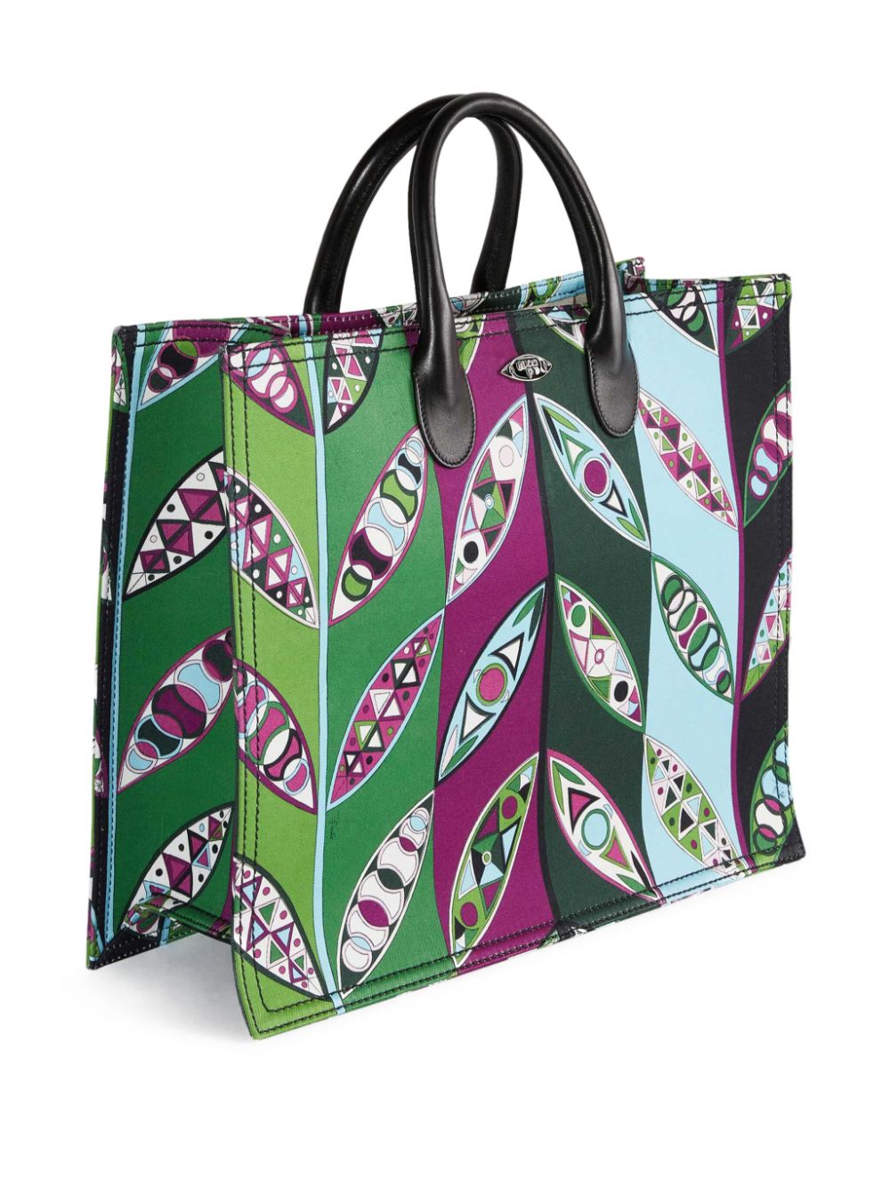 Shop Pucci Girandole-print Canvas Tote Bag In Green