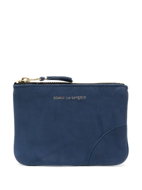 Comme Des Garçons Wallet washed zip-up leather pouch