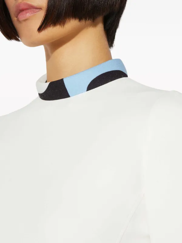 PUCCI contrast-collar Midi Dress | White | FARFETCH BH