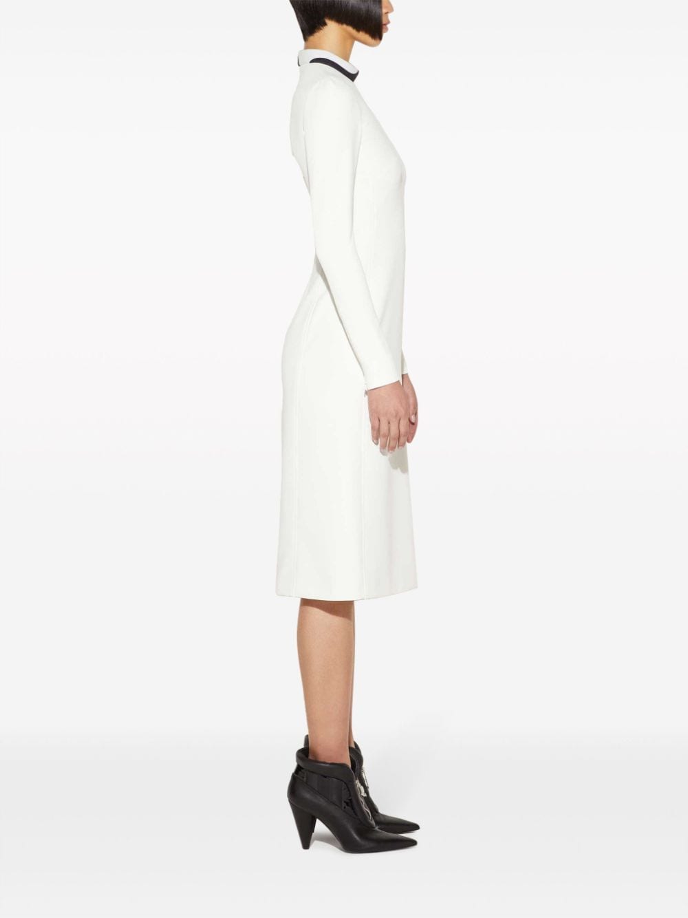 PUCCI Midi-jurk met contrasterende kraag Wit
