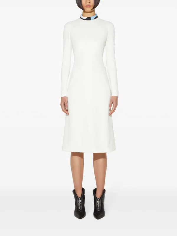 ワンピース EMILIO PUCCI - Dress with contrasting collar PUCCI contrast-collar Midi Dress | White | FARFETCH AO