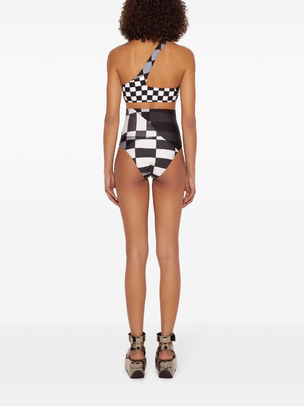 Black and white cheap checkered bathing suit