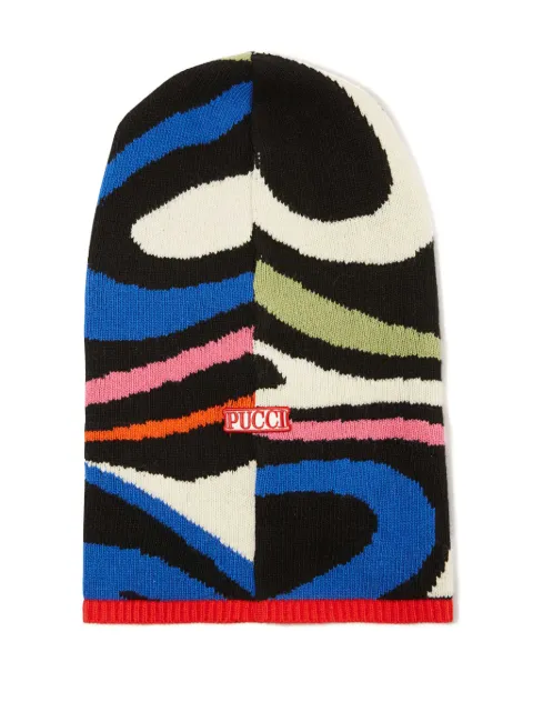 PUCCI Marmo-intarsia wool balaclava beanie 3UGX113U961 - 1