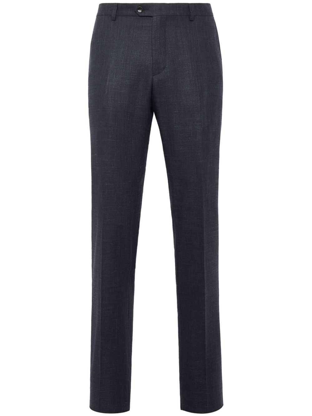 tapered-leg wool-blend trousers