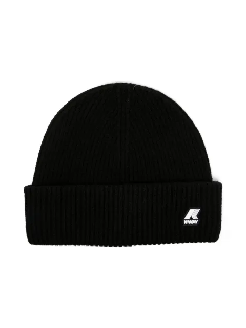 K Way Kids logo-patch ribbed beanie