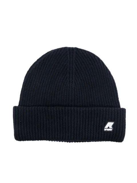 K Way Kids gorro tejido de canalé con parche del logo