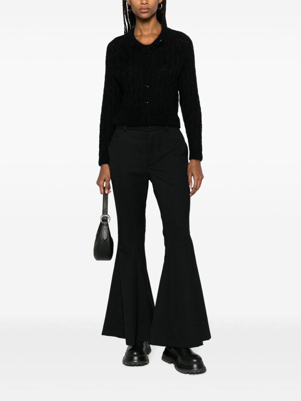 Shop Noir Kei Ninomiya High-waist Flared Trousers In Black