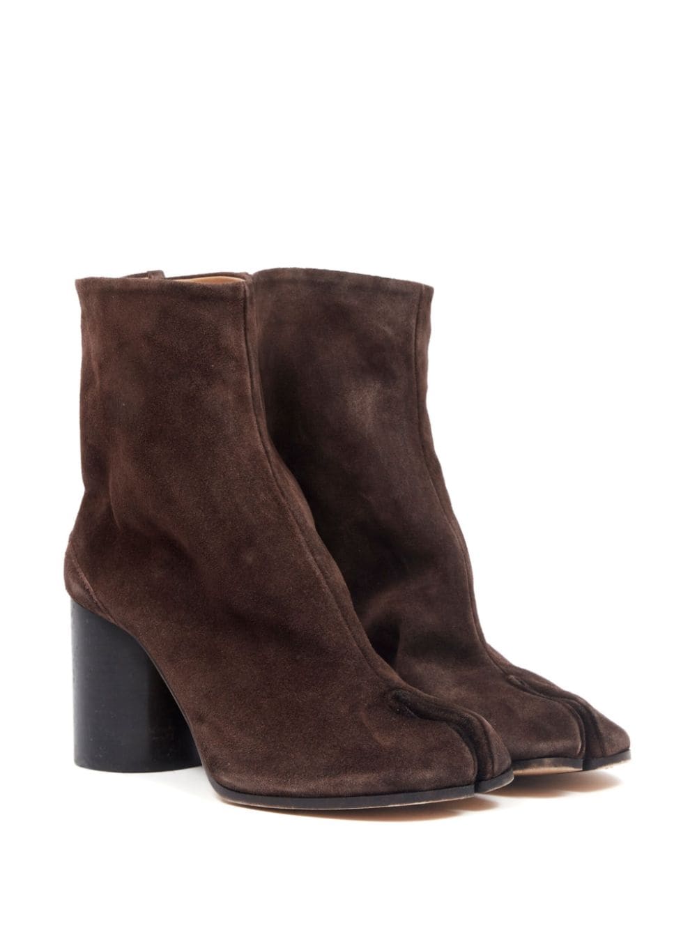 Maison Margiela Tabi 80mm suede ankle boots Brown