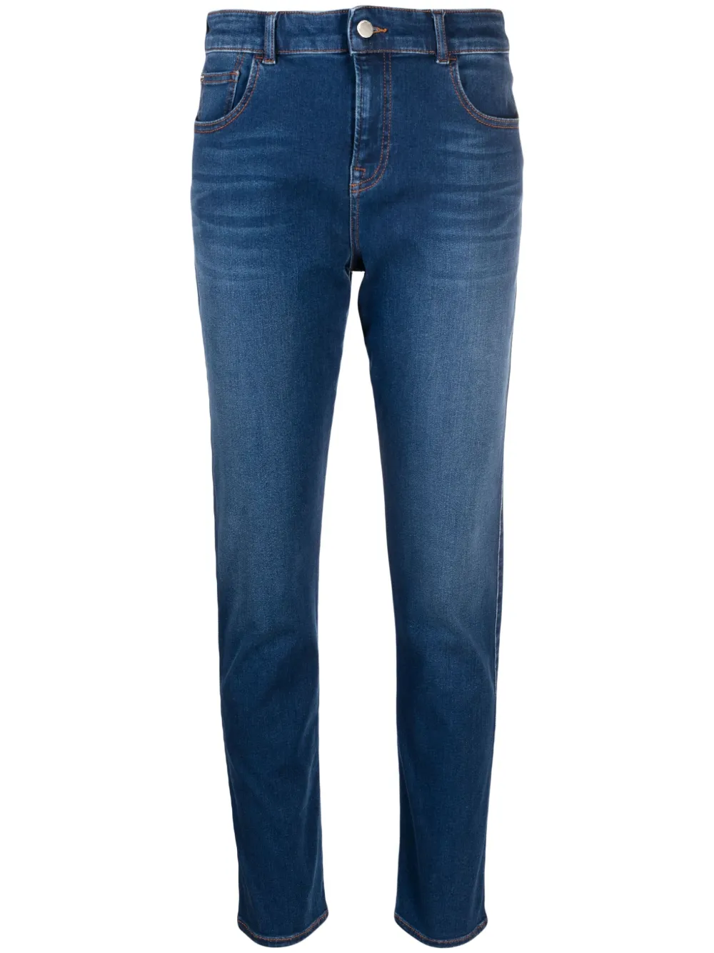 embroidered-logo straigh-leg jeans
