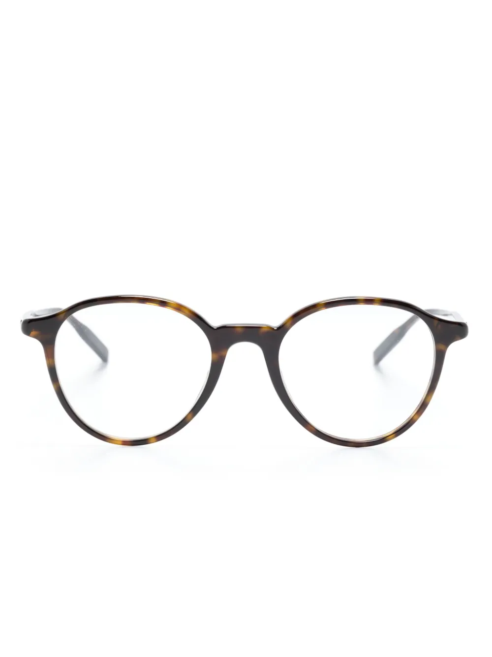 tortoiseshell-effect round-frame glasses