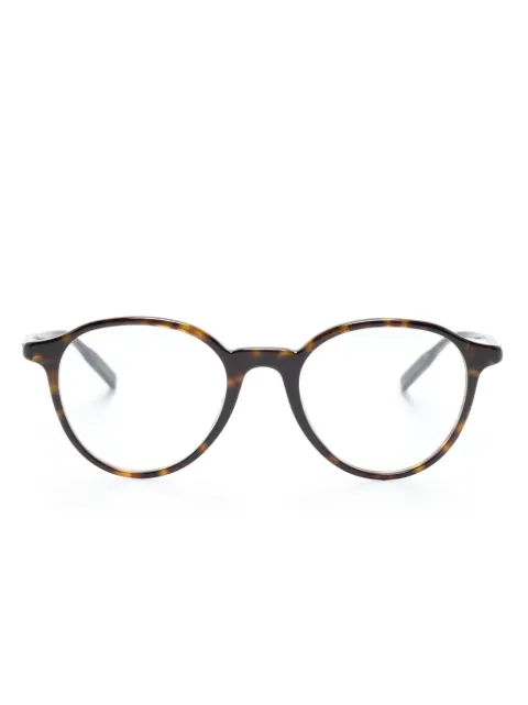 Montblanc tortoiseshell-effect round-frame glasses