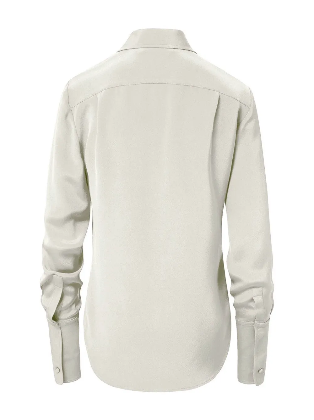 Brandon Maxwell The Spence Silk Shirt In Neutral