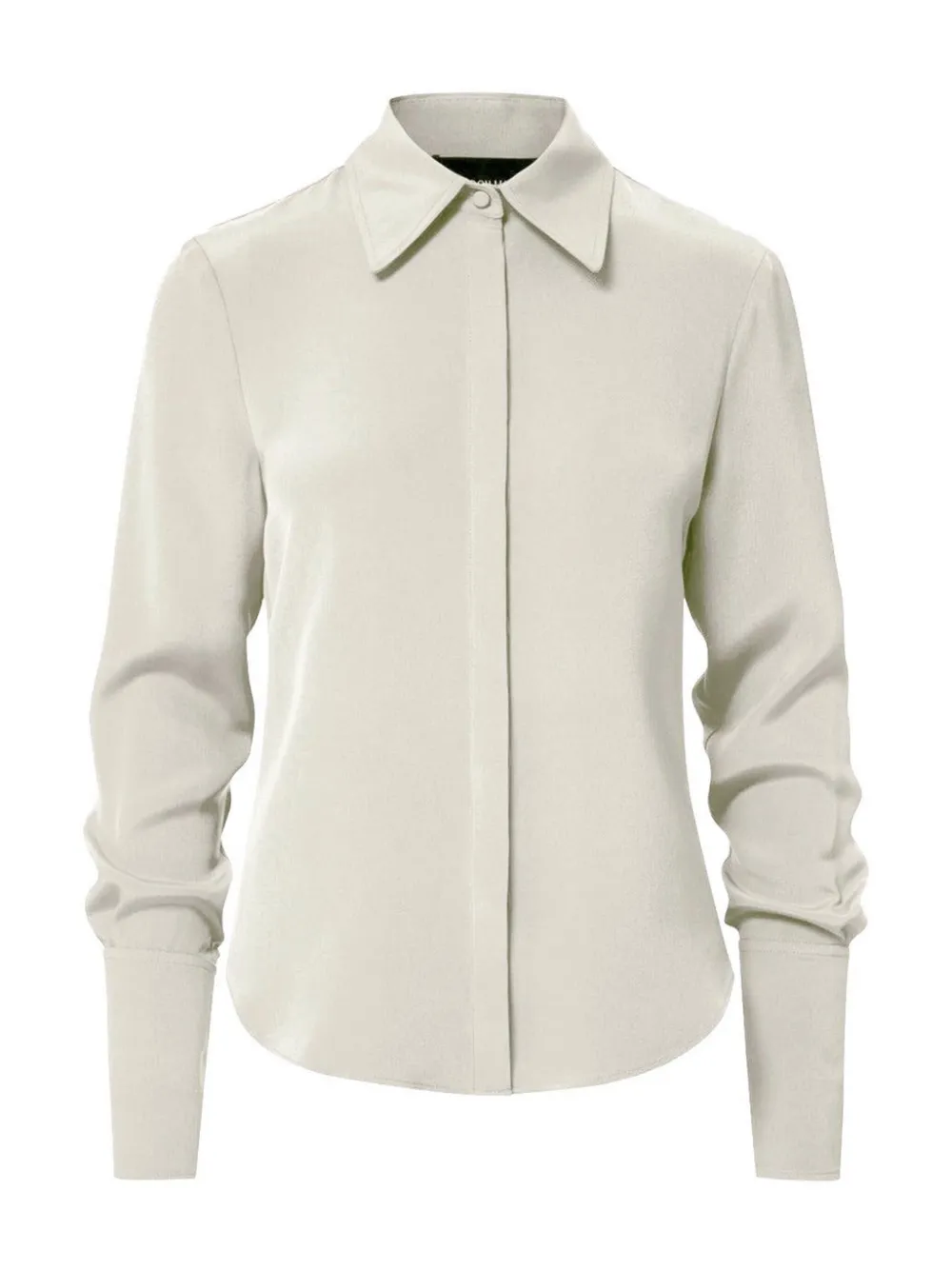 Brandon Maxwell The Spence Silk Shirt In Neutral