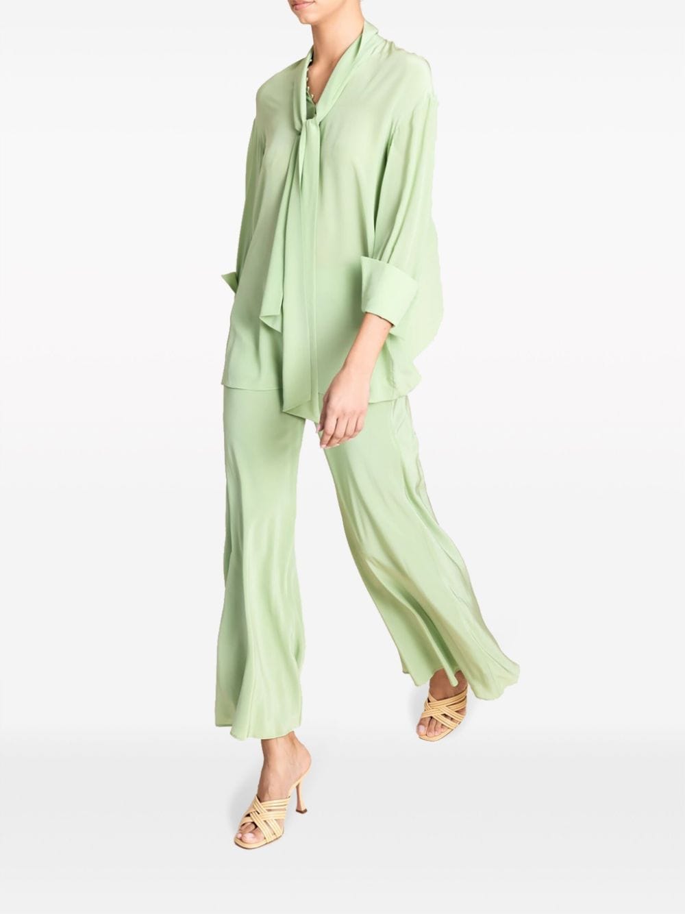 Shop Cult Gaia Briar Silk Blouse In Green