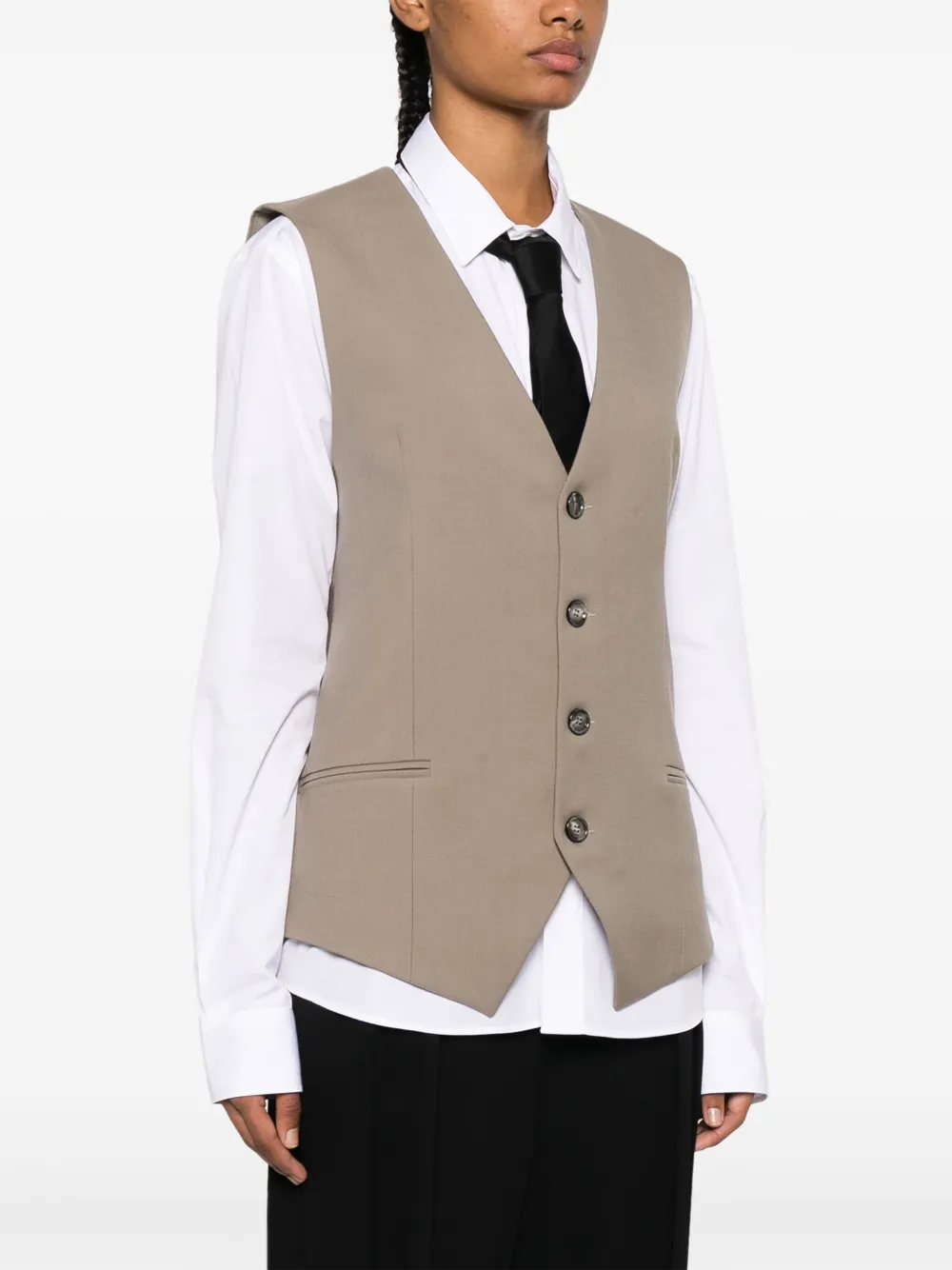 AMI Paris Gilet van scheerwol Beige