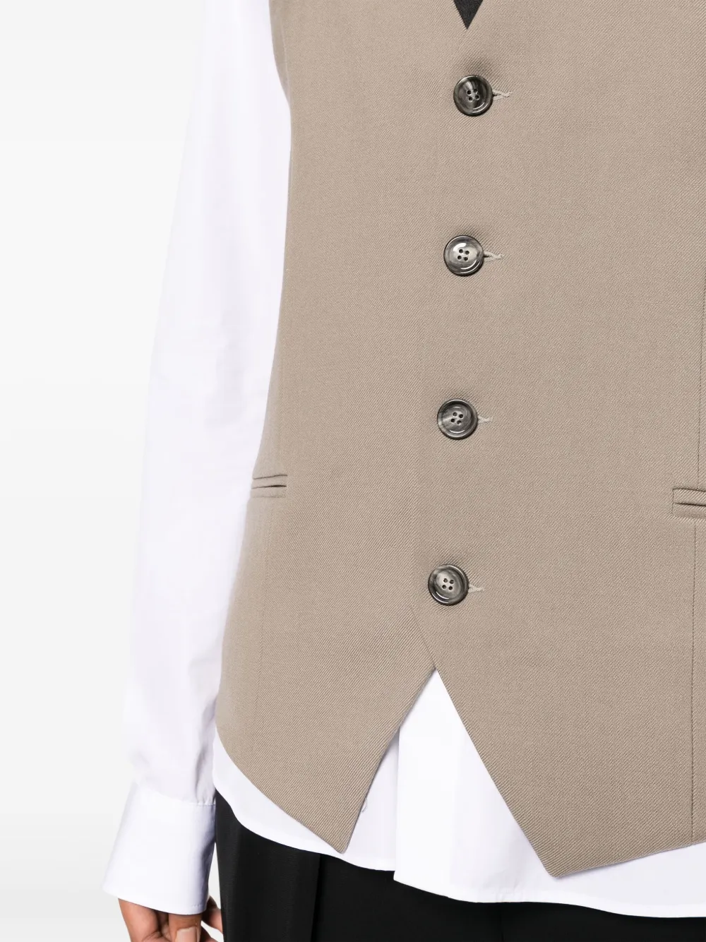AMI Paris Gilet van scheerwol Beige