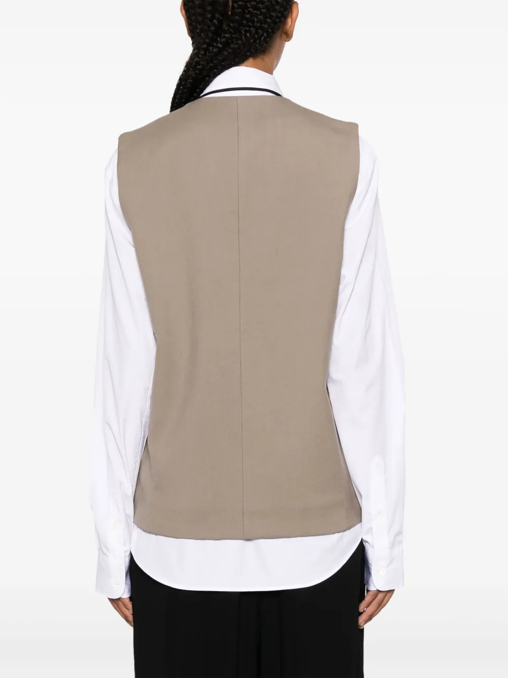 AMI Paris Gilet van scheerwol Beige