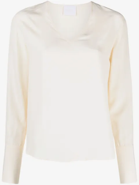 Merci blusa con cuello en V y botón en los puños