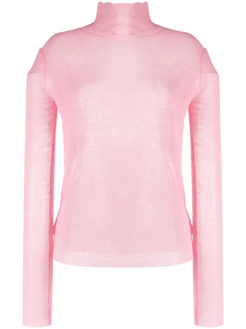 Jil Sander semi-sheer logo-patch jumper