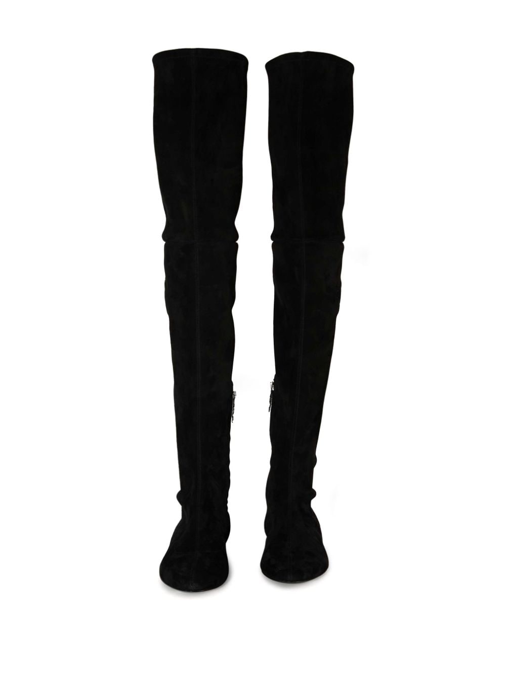 Shop Pucci Logo-embroidered Thigh-high Boots In Black