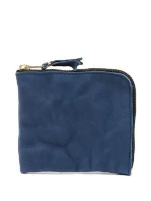 Comme Des Garçons Wallet Washed Leather zip-up Wallet | Blue