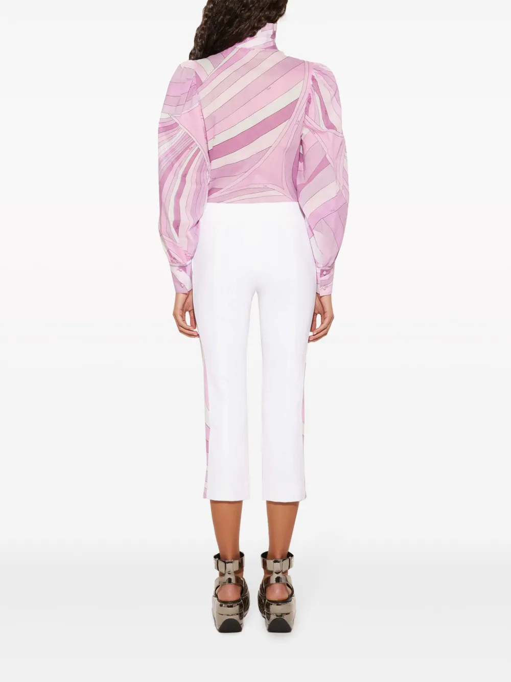 Shop Pucci Iride-print Cotton Blouse In Pink