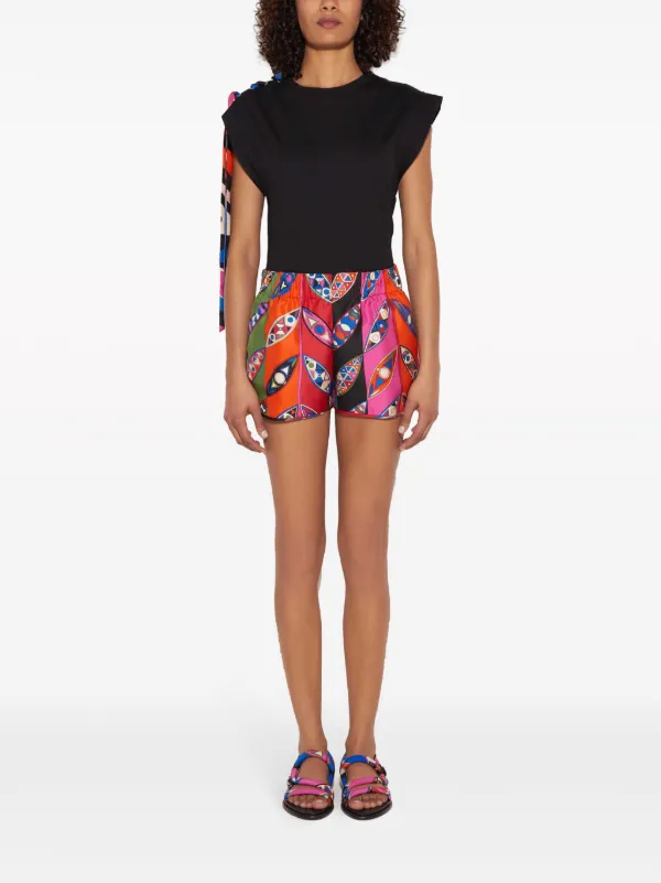 PUCCI Short De Seda Com Estampa Abstrata Com C s El stico Farfetch