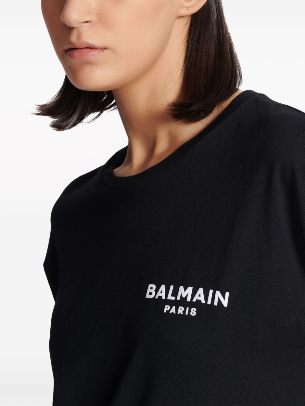 Cheap Balmain logo-print cotton T-shirt Women