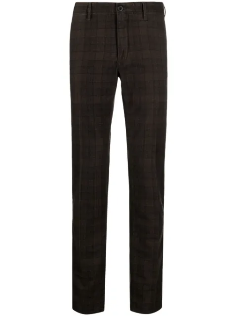 Incotex check-print straight-leg trousers